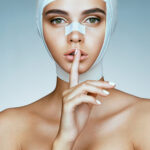 listing twarzy, ilustracja opatrunków po operacji